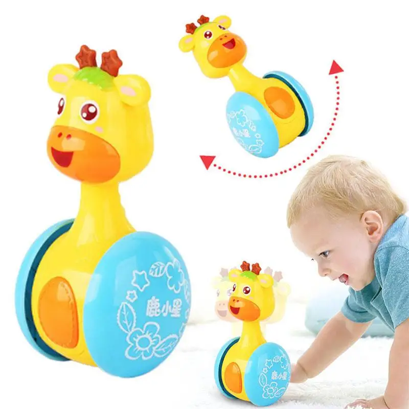 Girafe gobelet poupée roly-poly bébé jouets hochets anneau cloche pour nouveau-nés enfants 3 + mois début jouets éducatifs enfants cadeau