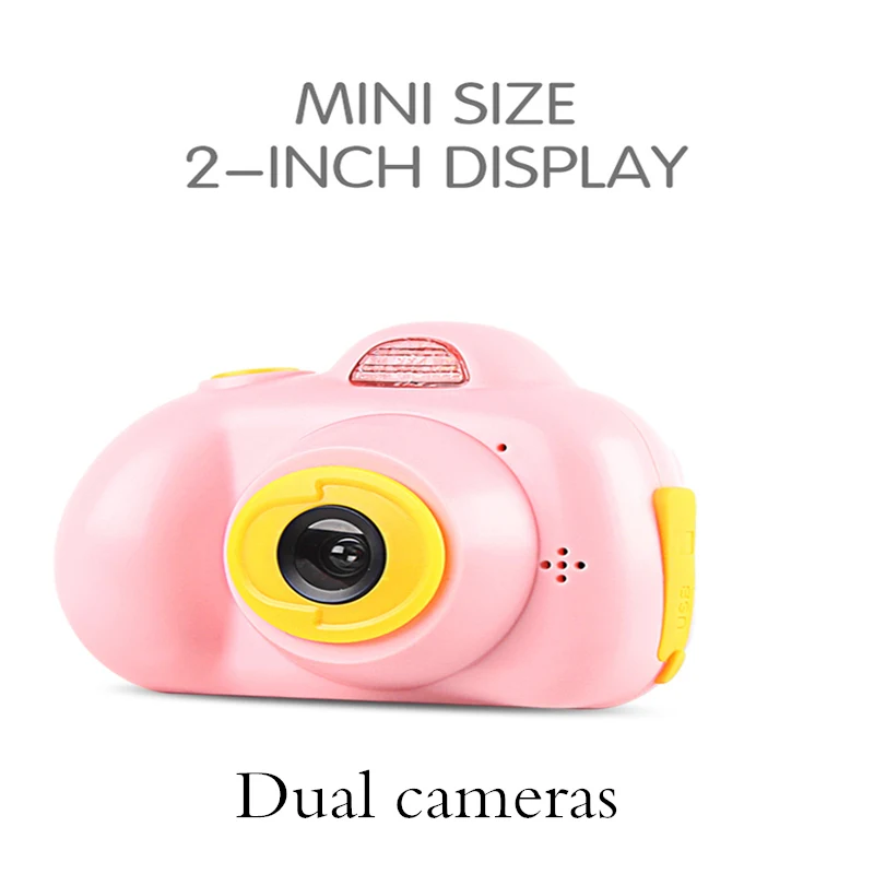 

Mini Kids Camera Front and Rear Lens Multi-language Function Life Record Electronic Camera Educational Puzzle Toy Gift