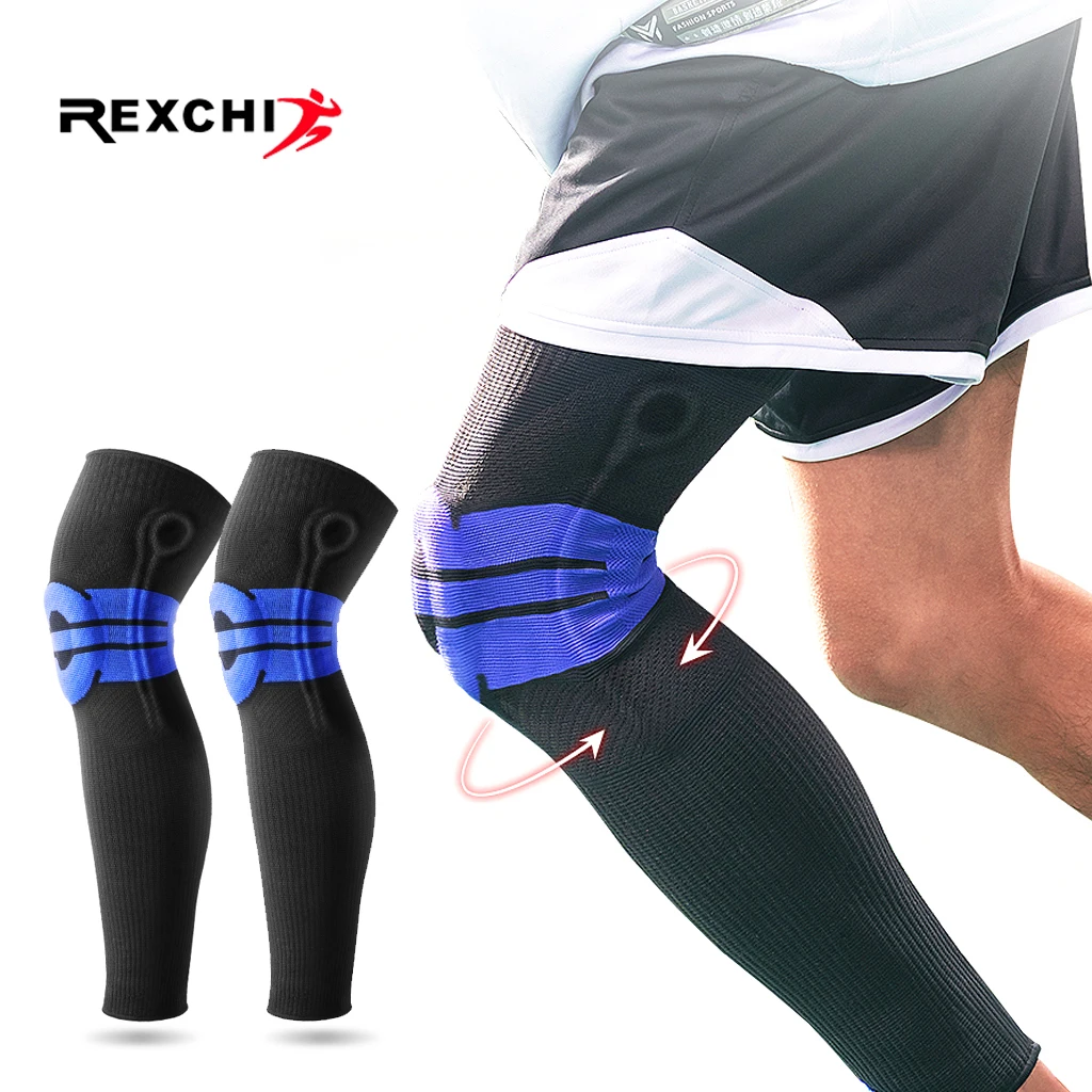 

REXCHI Elastic Silicon Padded Basketball Knee Pads Support Patella Brace Kneepad for Fitness Gear Volleyball Sport Protector