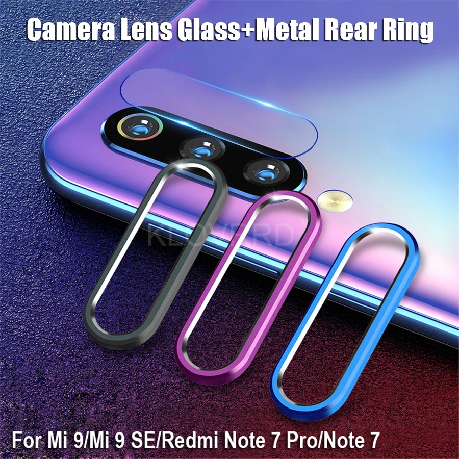 

For Xiaomi RedMi Note 7 Pro Camera Lens Protector Tempered Glass Camera Lens Film Mi 9 8 SE A2 Lens Metal Ring Case Cover Bumper