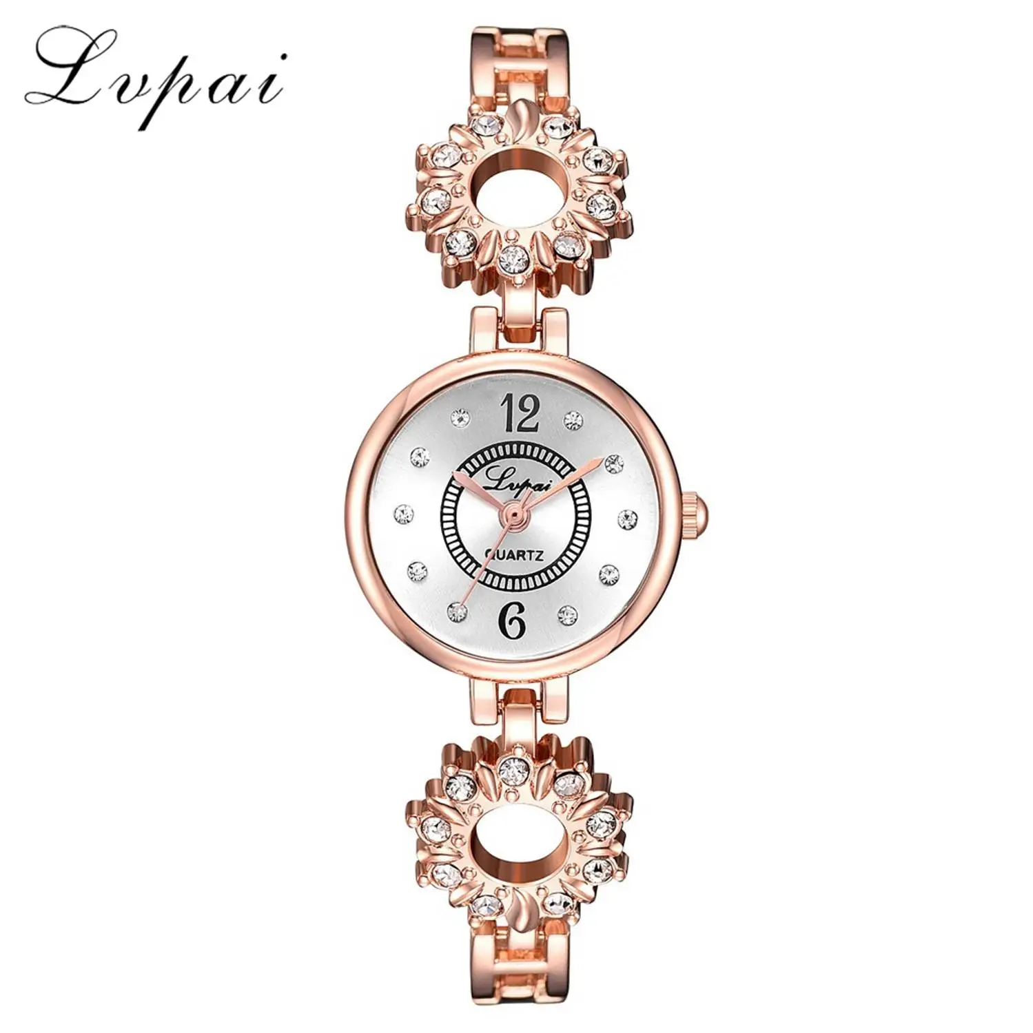 Rose Gold White Lvpai Лидирующий бренд женские часы-браслет розовое золото с бриллиантами модные роскошные женские наручные часы платье часы Relogio Feminino - Цвет: Rose Gold White