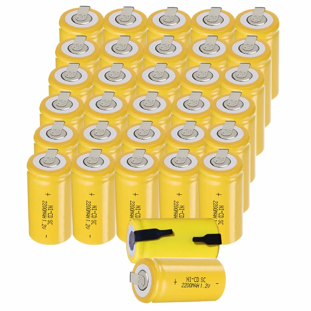 32 pcs SC 2200mah 1.2v battery NICD rechargeable batteria electric screwdriver accumulator drill element 4.25cm*2.2cm | Электроника