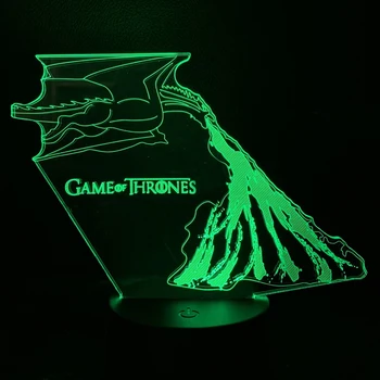 

3d Led night light Game Of Thrones Led Night Lamp For Children dragon fire dragon Daenerys Targaryen Nightlight For Kid Bedroom