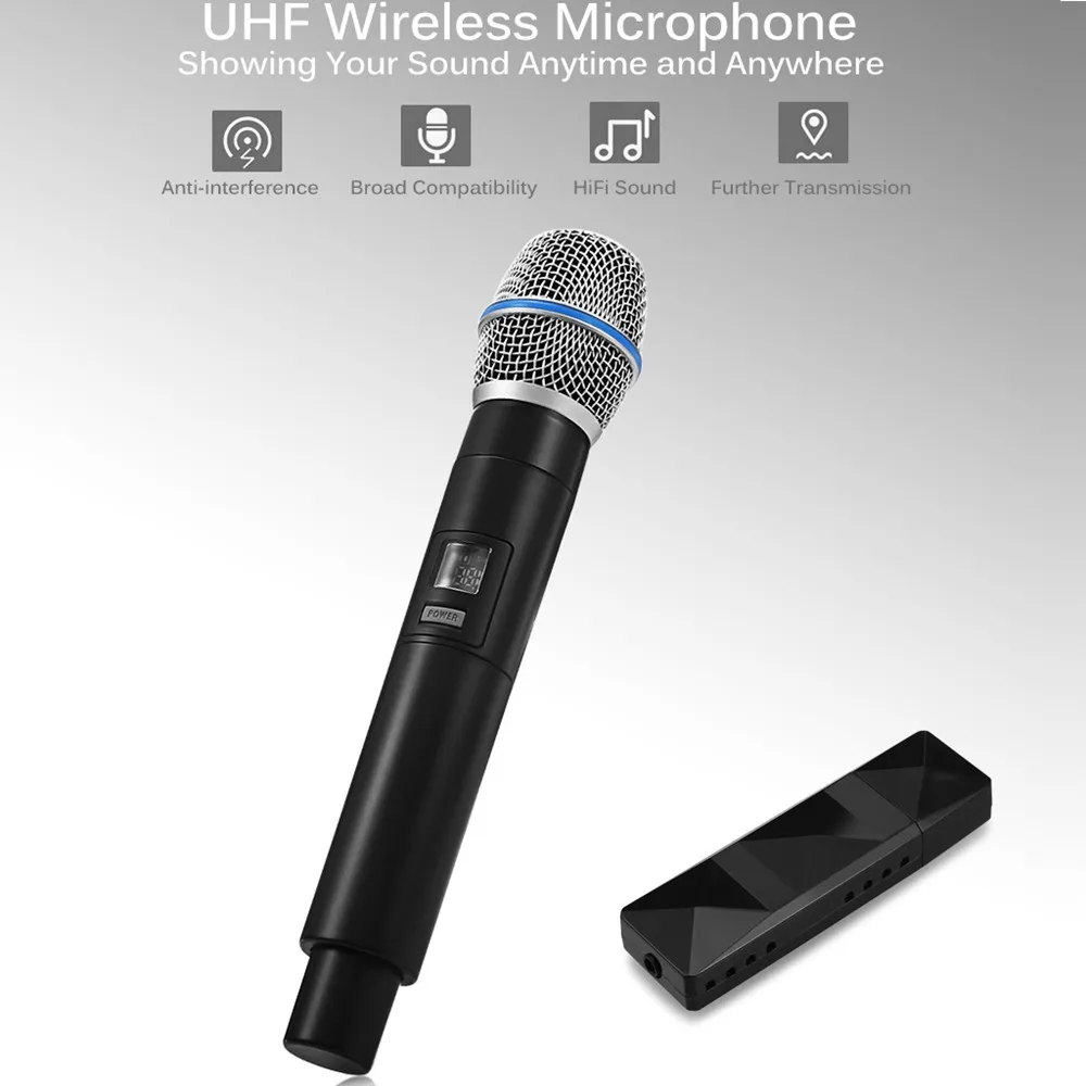 Mesuvida USB UHF Беспроводной кардиоидный микрофон с Приемником Для записи караоке речи