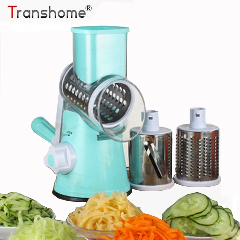 Beste Transhome Mandoline Slicer Groentesnijder Aardappel Wortel Slicer Kaasrasp Ronde Roestvrijstalen Messen Keuken Accessoires