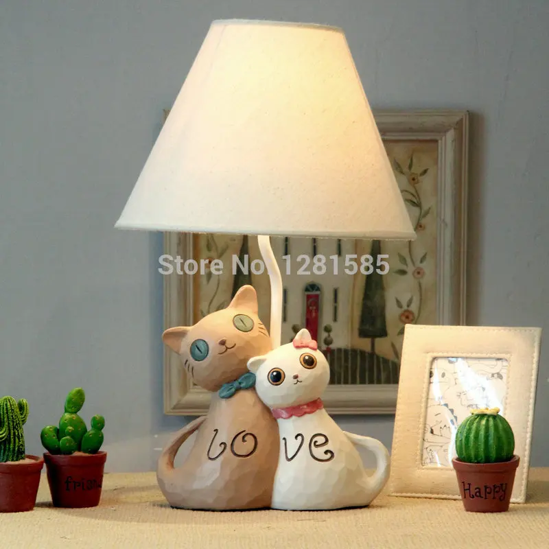 Настольные лампы для влюбленных кошка стиль лампа для детей спальня Милая настольная лампа 19 см* 42 см абажур лампа для детей чтения