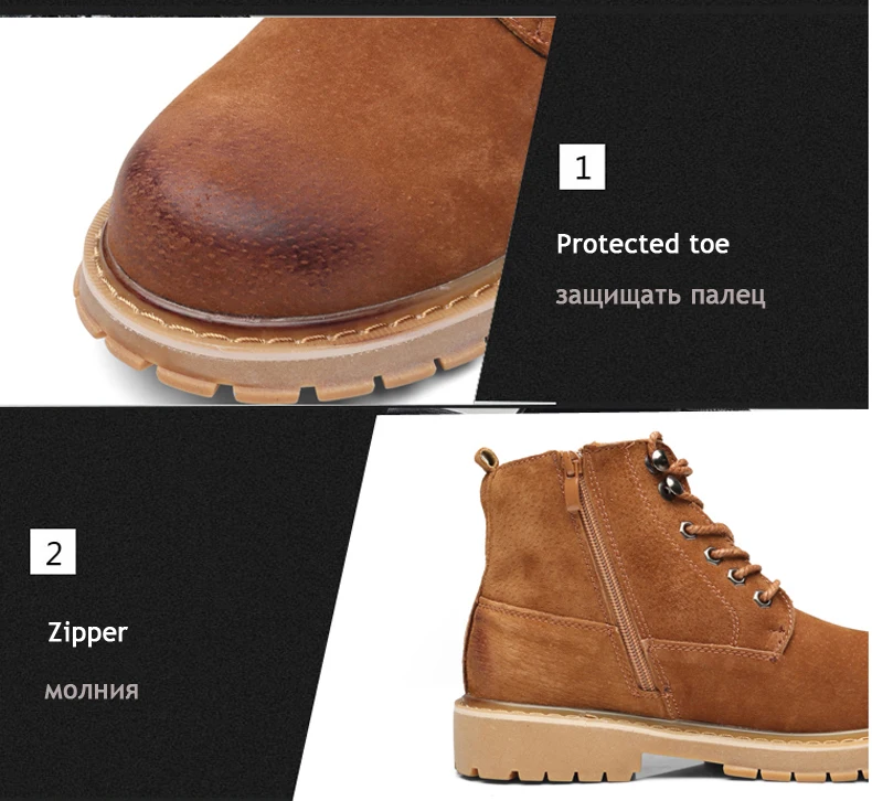 Men's Boots Lace-up Desert Boot Ankle Black Men Boots Genuine Leather Men Shoes Genuine Leather Winter Shoes Mens Fashion Boot   (21)