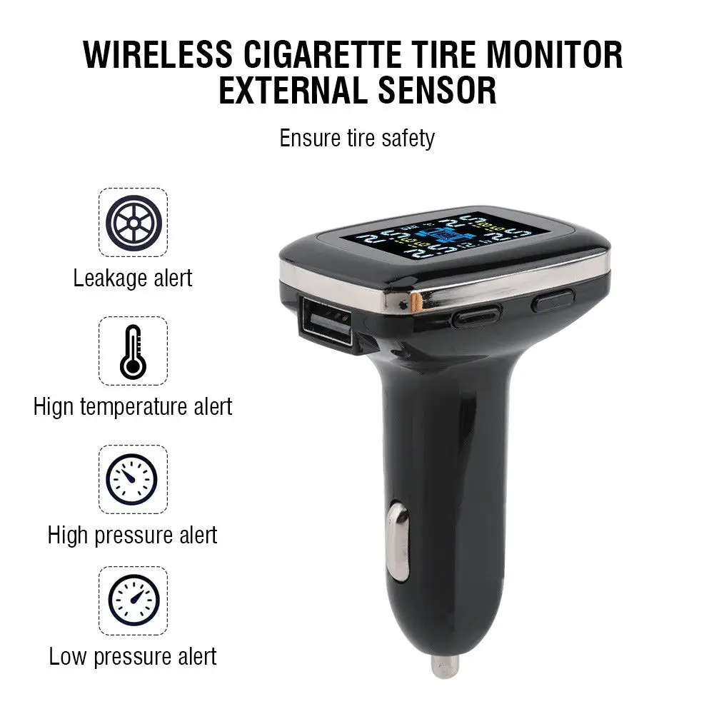 

Portable External Sensor Tire Pressure Car Tire Pressure Monitoring System Wireless Tire Pressure Monitoring Tape USB Charging