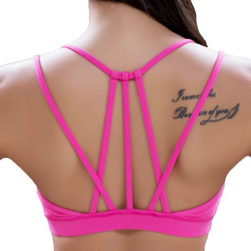  Women Sexy Strap Fitness Bras Mesh Patchwork Breathable Workout Bras Fitness Clothing For Girls Wir