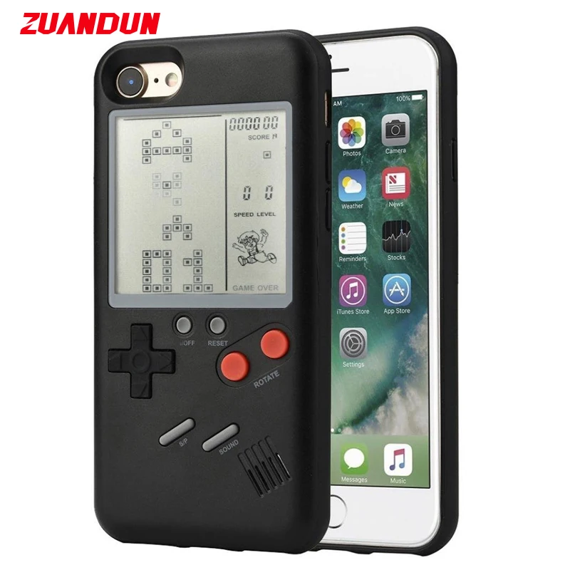 ZUANDUN Game Tetris Case For IPhone 8 8 Plus X 7 6 6S 3D With Screen