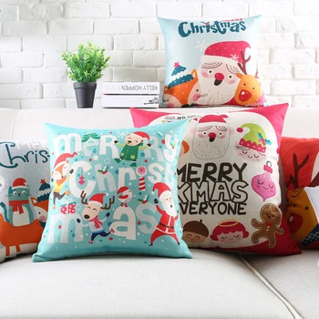 

Christmas Cushion Covers Decorative Pillow Case Vintage Linen Forest Christmas Festival Pillow Cover 45cm*45cm/60x60cm/30x50cm