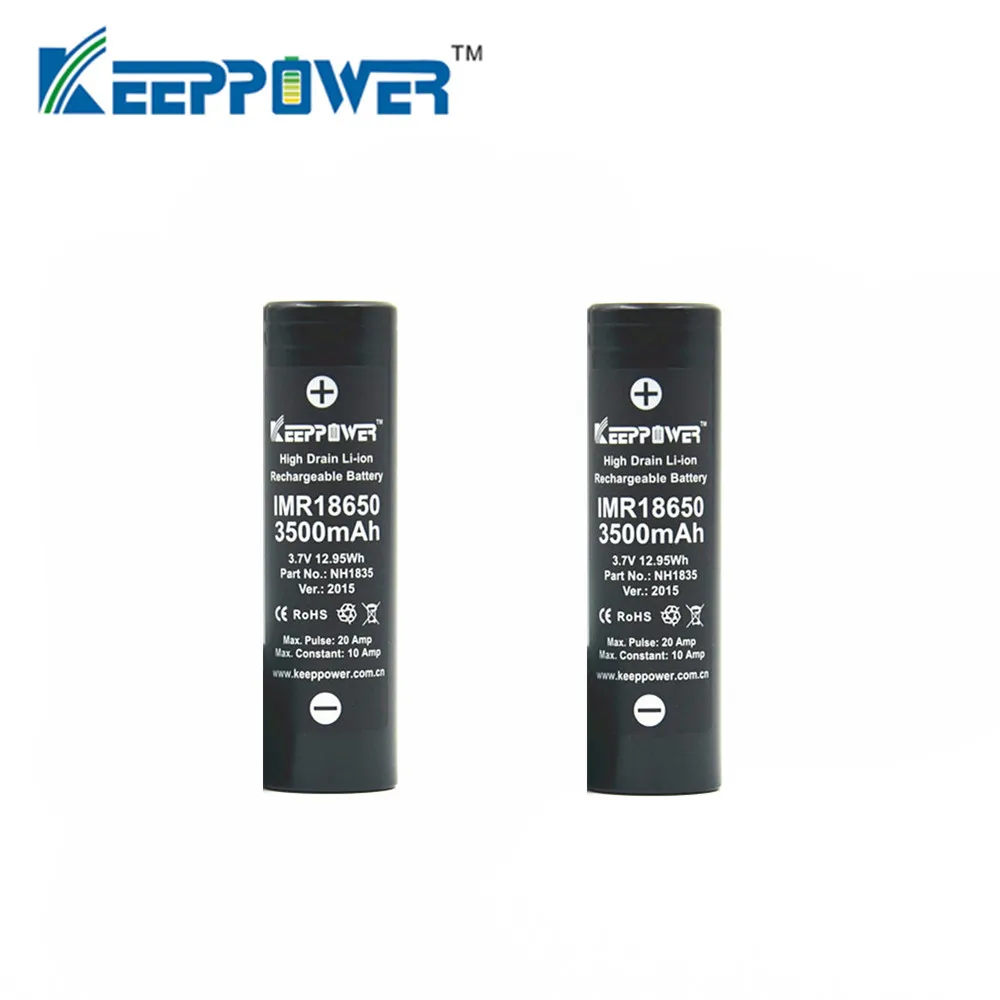 Оригинальный аккумулятор Keep Power IMR 18650 2 шт. 3500 мАч 3 7 в максимальный ток разряда 20 А