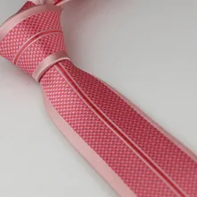 Мужские галстуки для костюма дизайн граница светло-розовый с розовыми пледы шейный платок, тонкий галстук 6 см платье рубашки Свадьба Cravat Gravatas
