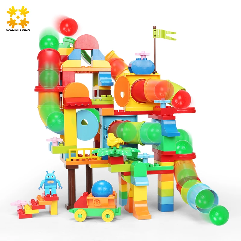 138PCS Baby Kids Pipeline Tunnel Block Slide Blocks DIY Assembling 3D Water Pipe Building Blocks Models & Building Toy baby-building-blocks