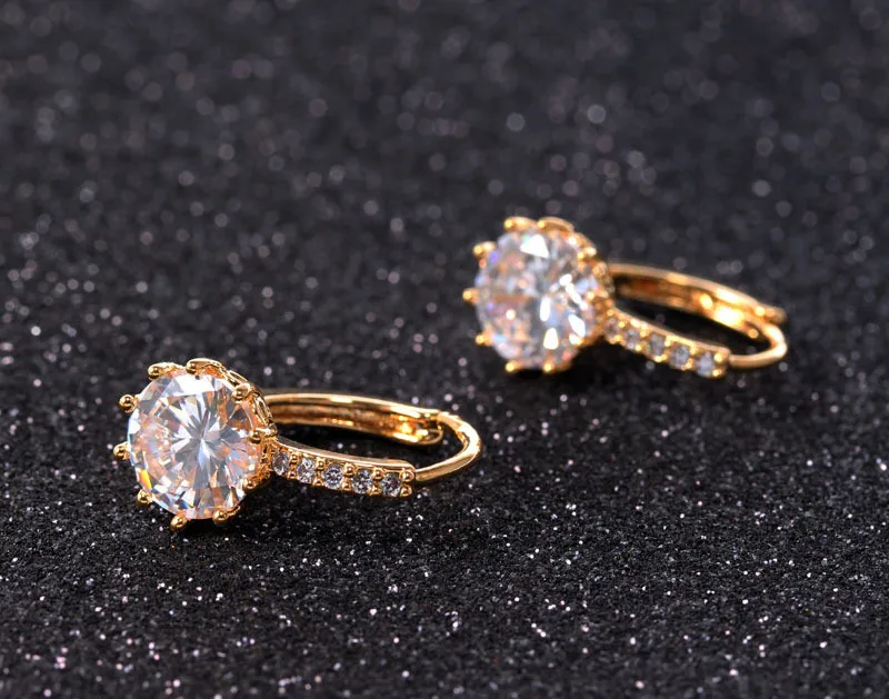 Роскошные серьги-кольцо для Для женщин 10 Цвета круглый фианит, свисающие серьги для женщин серьги-кольца, модные ювелирные украшения для женщин подарок E73