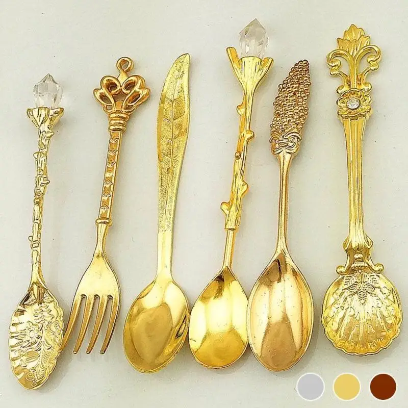 Retro European Dinnerware Set Spoon Fork 6 Piece/set Elegant Party