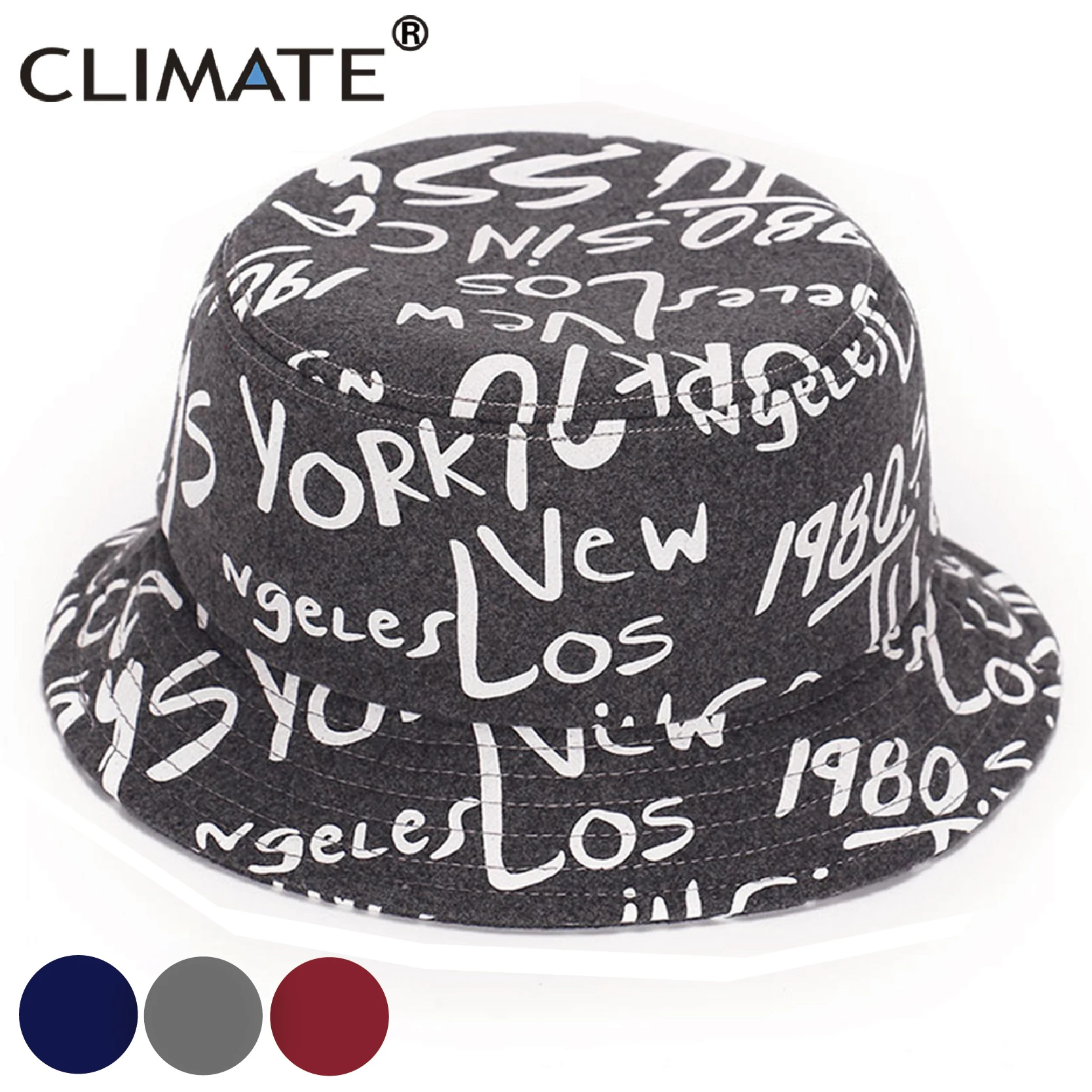CLIMATE Men Women New York Bucket Hats Winter Warm Hat Artificial Woolen Hip Hop | Аксессуары для одежды