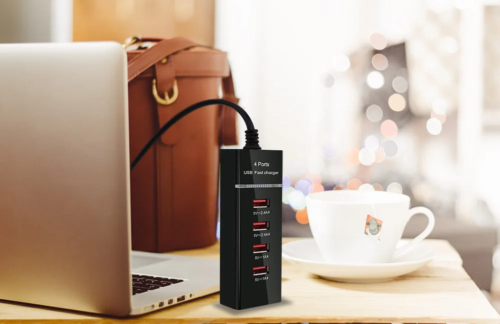 FDGAO, 4 порта, USB зарядное устройство для iPhone X, samsung, S9, Xiaomi, huawei, мобильного телефона, универсальное настенное зарядное устройство, ЕС, США, переходник для путешествий