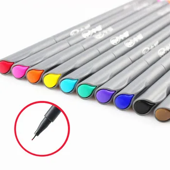 

10 Color liner pen Extreme Fine drawing pens 0.38mm roller ball pen for Cartoon Sketch manga Scrapbook school supplies DB954
