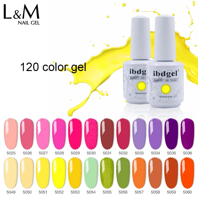 3 PCS ibdgel brand gel nail polish china supplier Soak off UV LED rich 120 color Gel nail polish