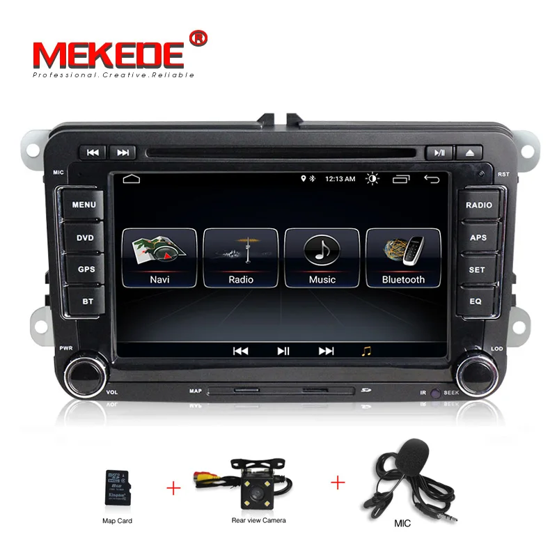 MEKEDE Автомобильный мультимедийный Android 8,1 Авторадио плеер для Golf/6/Golf/5/Passat/b7/cc/b6/SEAT/leon/Tiguan/Skoda/Octavia - Цвет: with camera