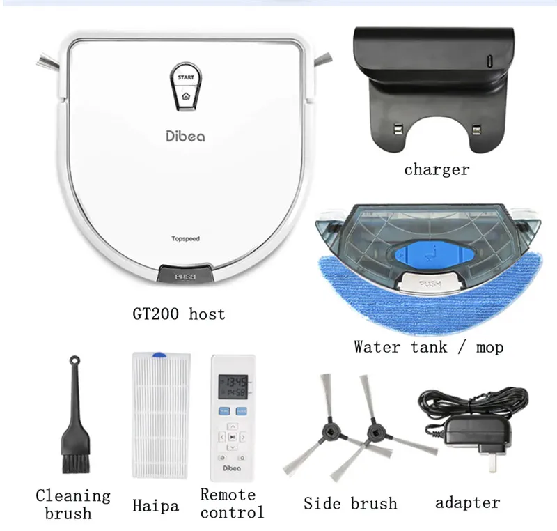 Dibea GT200 Беспроводной интеллектуальный подметальный робот домашний автоматический пылесос для уборки пола гироскоп