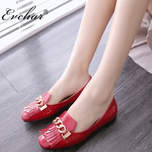 EVCHAR/Новая Осенняя модная женская обувь 3 цветов Повседневная обувь без застежки с квадратным носком и металлическим украшением обувь на плоской подошве с бахромой размер 32-48