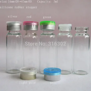

50 X 5ML Clear Glass Bottle & Flip Cap 5cc Glass Containers Vials injection Vials Neck for 13mm