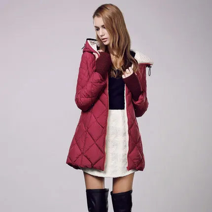 Cheap 2015 Hot New Winter Thicken Warm Woman Down jackets Parkas Coat Outerweat Gradual change Lingge Hooded Luxury Long Plus Size XL