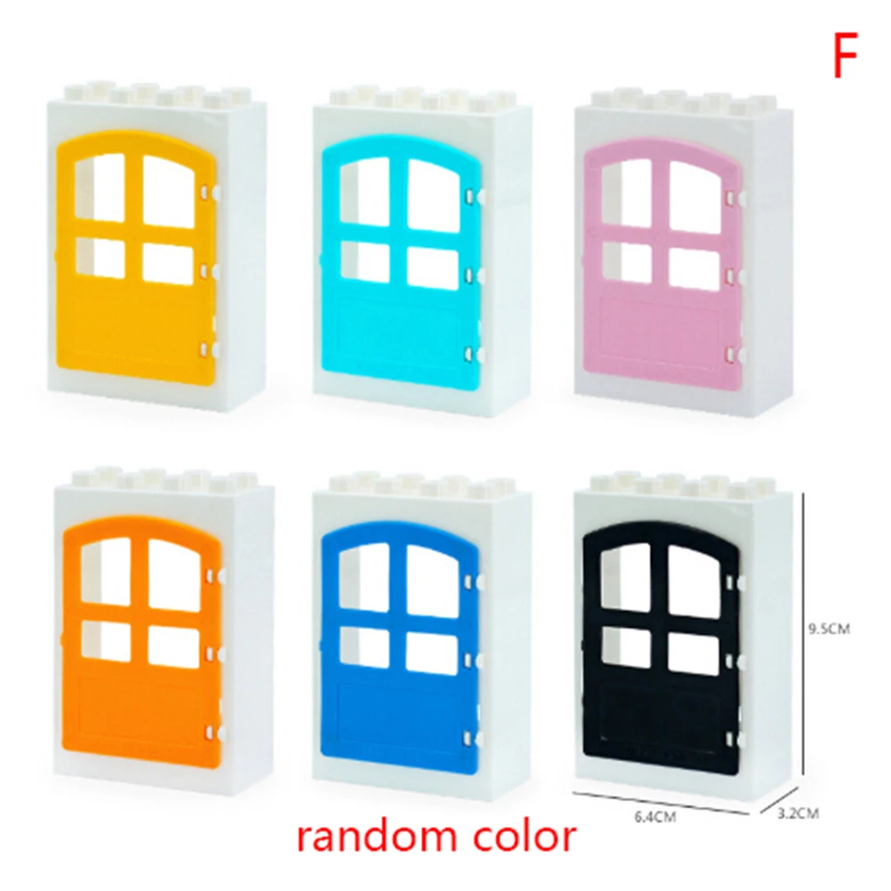 House Big Particles Building Blocks Compatible with Duplo Basics Accessory Movable Window Door Set Bricks Kids DIY Assemble Toys