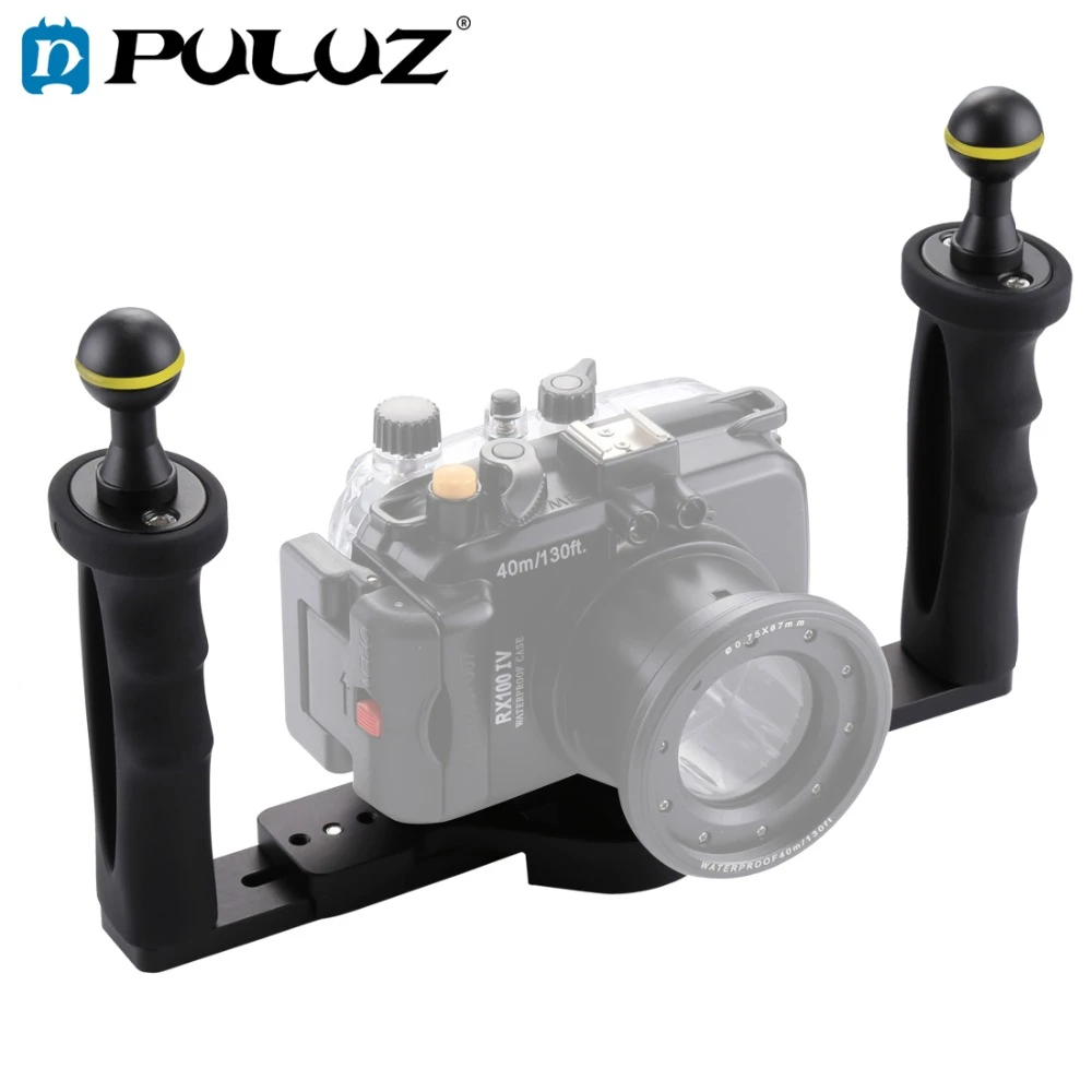 Dual Handle Aluminium Tray Stabilizer for Underwater Camera Housings Durable Dual Handle Aluminium Tray Stabilizer for Underwater Camera Housings Durable