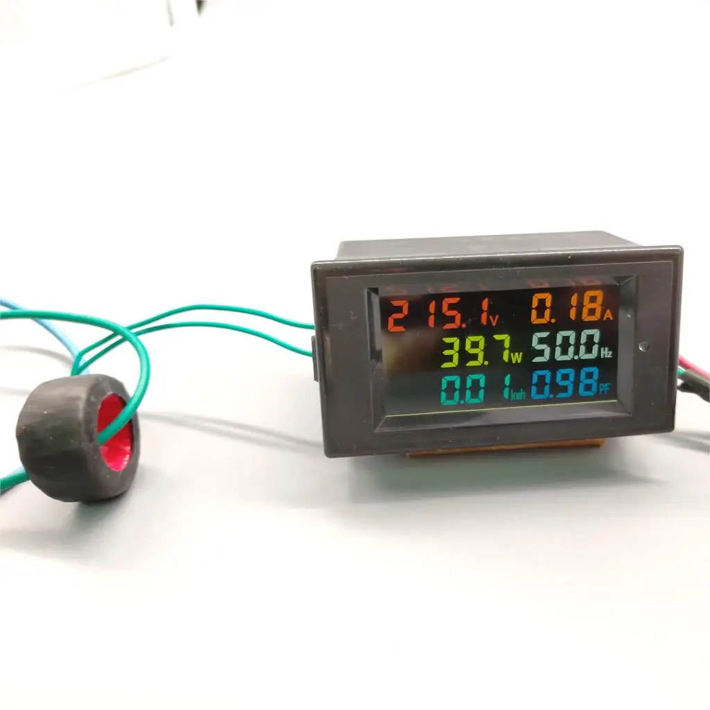 Comprar Monitor 6IN1 AC 110V 220V 380V 100A voltaje corriente Factor de potencia activo KWH energía eléctrica medidor de frecuencia Digital LCD VOLT AMP