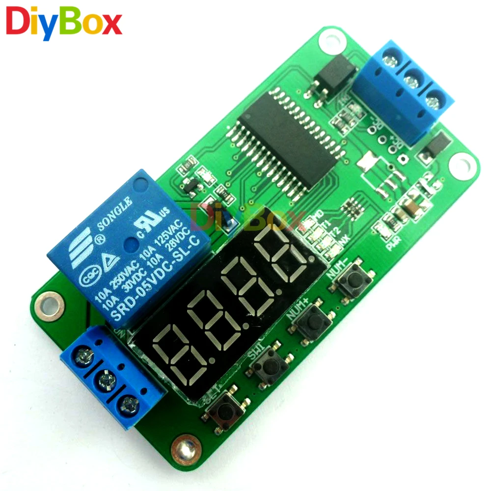 

DC 5V Digital LED Display Multi-function Delay Relay PLC Cycle Timer Module Time Switch for Arduino UNO MCU Development Boards