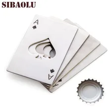 

Portable Stainless Steel Poker Card Ace of Shape Beer Bottle Opener Can Opener Red Wine Cap Opener Kitchen Gadgets Bar Tools