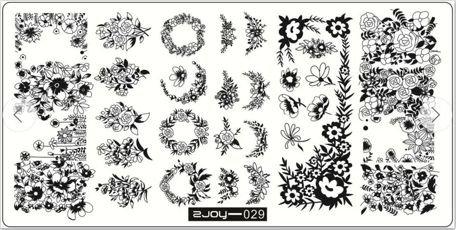Новое поступление 30 дизайнов для дизайна ногтей штамповочная пластина высокого качества шаблон для маникюра - Цвет: zjoy29