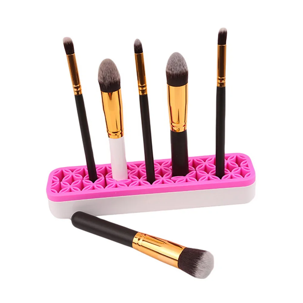 

Silicone Makeup Brush Holder Organizer Facial Make Up Brush Drying Rack Flower Shape Brushes Display Shelf Beauty Cosmetics
