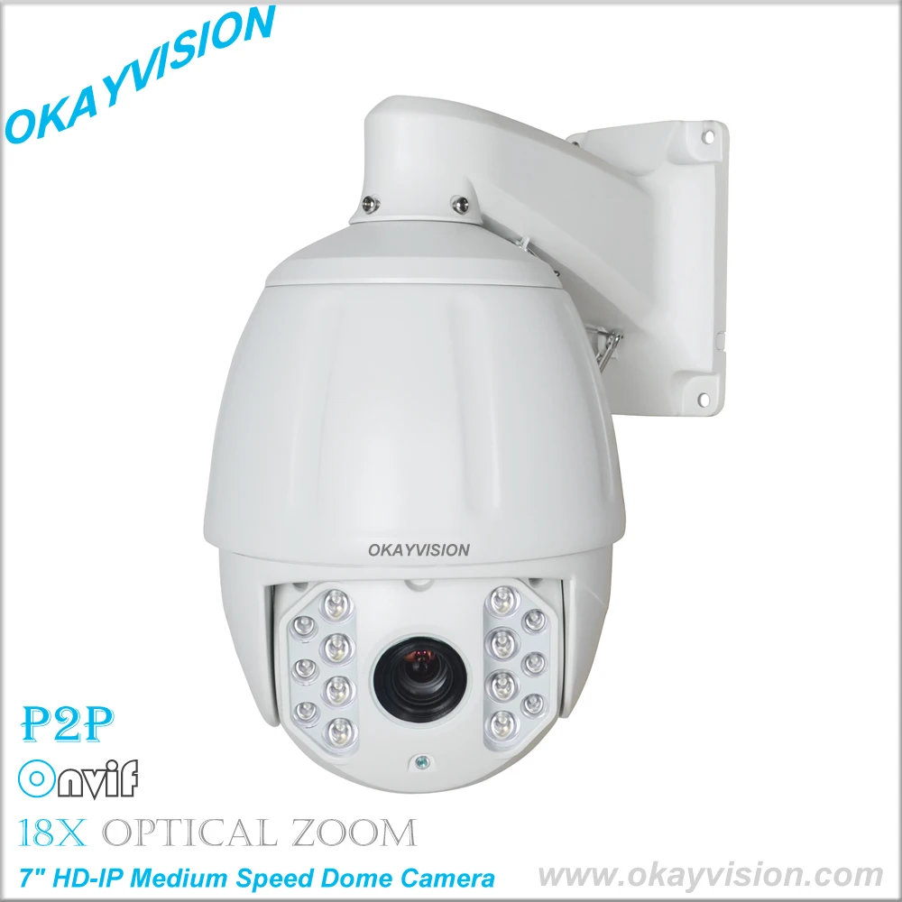 

7 inch HD-IP Medium Speed Dome Camera Onvif 960P 1.3 Megapixel 18X optical zoom Network IP PTZ camera medium speed dome camera