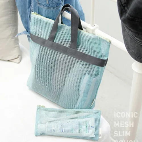 

2PCS/Set Women Travel Handbags Waterproof Clothing Wash Bags Portable Beach large Cosmetic Bag Iconic Mesh Handy Pouch organizer