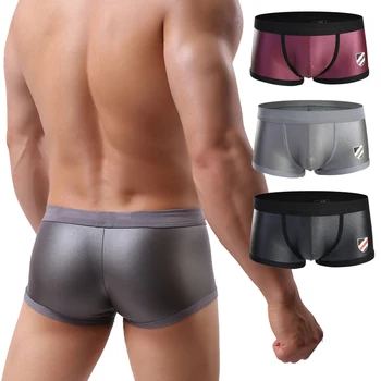 

Brave Person Boxer Men Male Underwear Cueca Masculina Imitation Leather Boxershorts Men Calzoncillos Hombre Boxer Marca