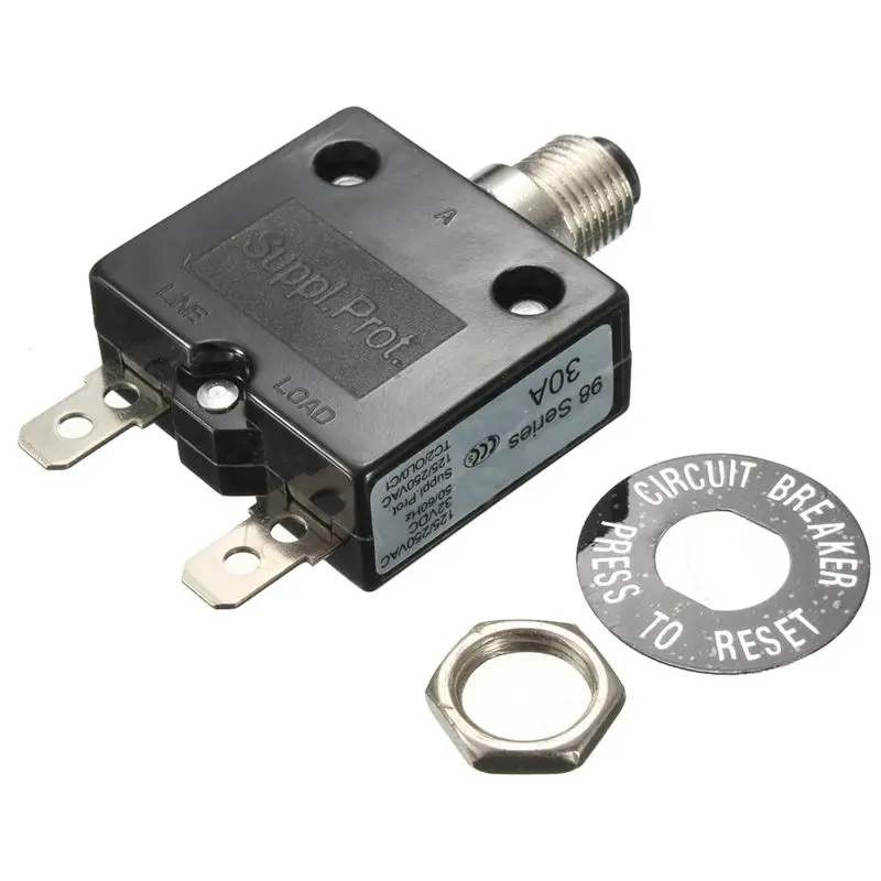 

30A 125/250VAC 50VDC Circuit Thermal Breaker Thermal Protector For Generator