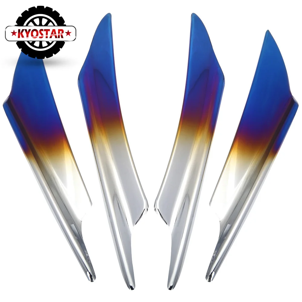 

Front Bumper Lip Splitter Protector Universal Spoiler Lip Fin Body Spoiler Canards Splitters Trim Neochrome Titanium Blue