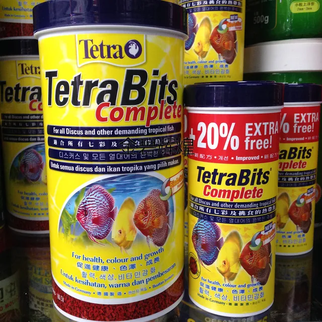 Tetra Discus granules tropical fish food sink in water canister feeder aquarium aitum angelfish