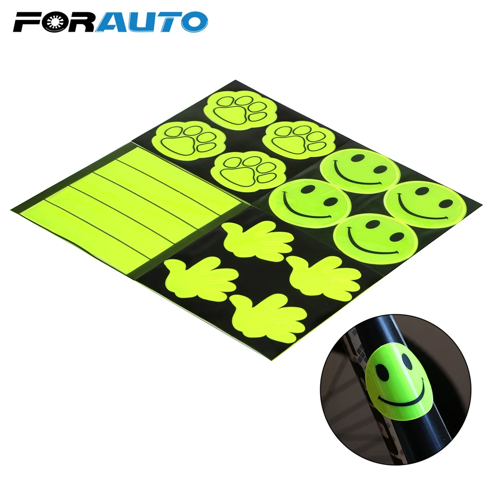 

Bicycle Reflective Stickers Patch Fluorescent Colors Bike Night Cycling Reflector Tape Protective Sticker Safety Warning Light