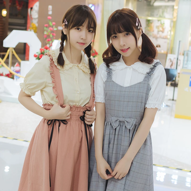 

Princess sweet lolita blouse Original Sweet soft sister Japanese Cotton Double Lace Neck Daily Shirt fashion women LG056