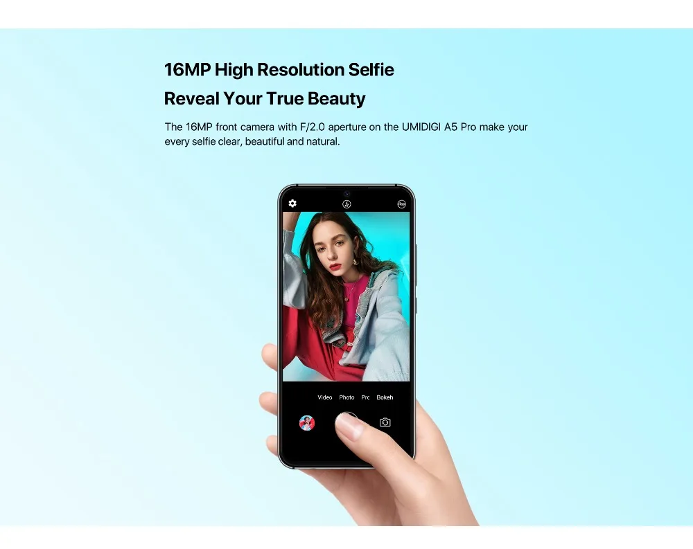 Мобильный телефон UMIDIGI A5 PRO Android 9,0, четыре ядра, 4 Гб ОЗУ, 32 ГБ, 6,3 дюйма, FHD+ 16 Мп, тройная камера, 4150 мА/ч, смартфон 4G Celular