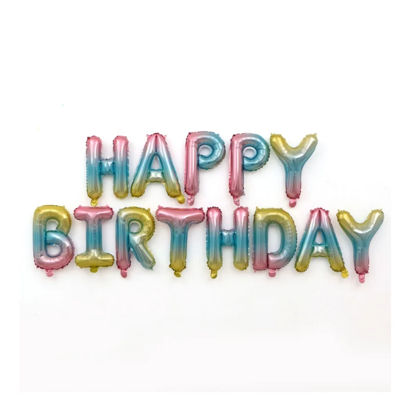 16 дюймовый воздушный шар с надписью HAPPY BIRTHDAY из алюминиевой фольги разных цветов