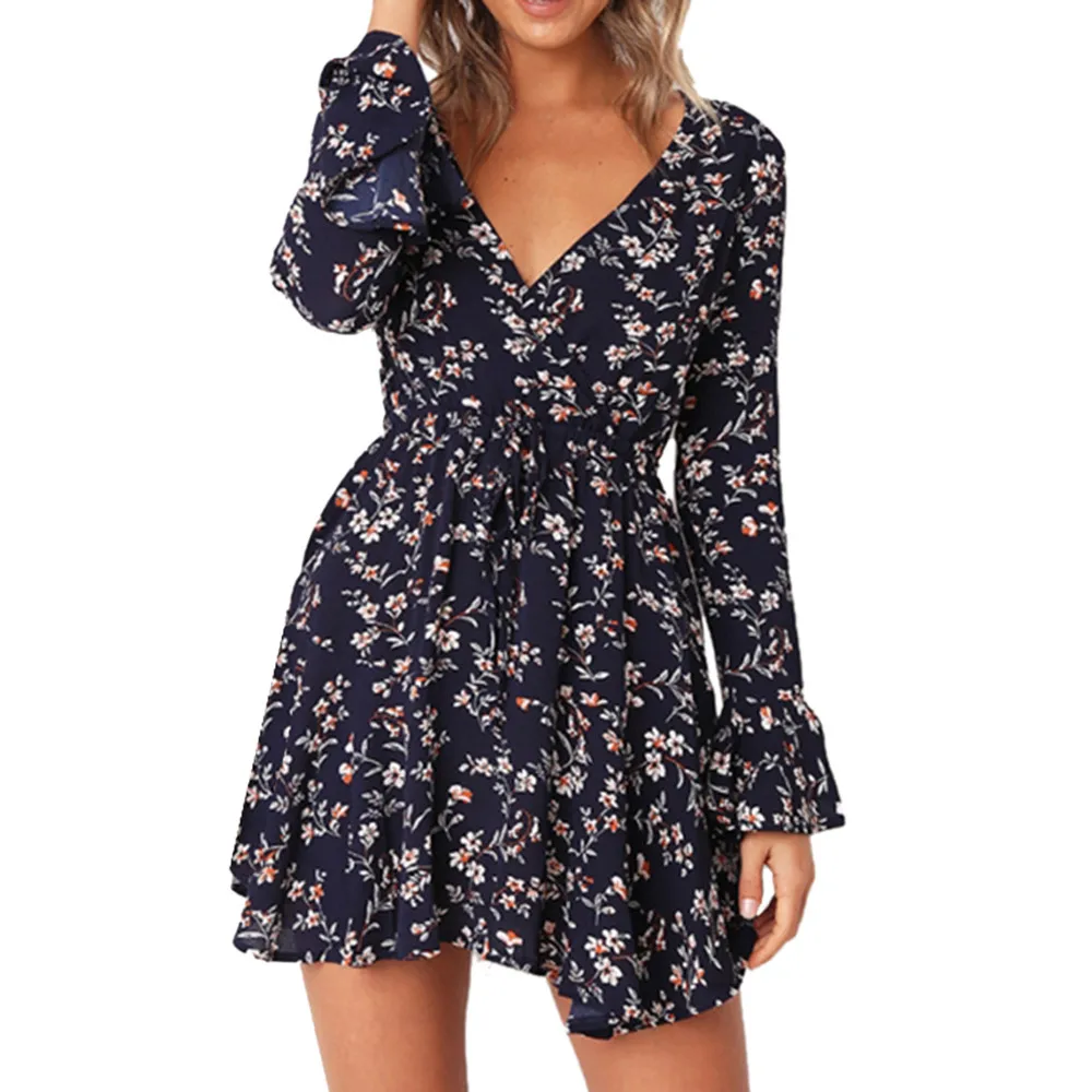 long sleeve short dress for women
