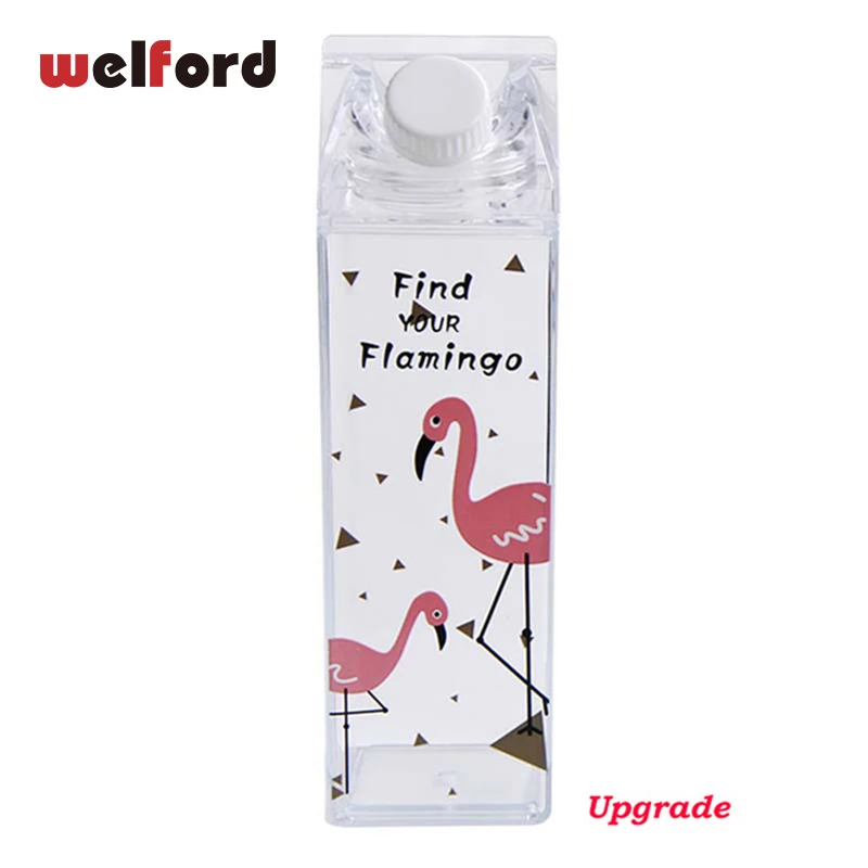 

550ml personality Design Flamingos coffee Mugs Milk Box plastic portable bear tea milk travel Hot mugs and cups creative gift