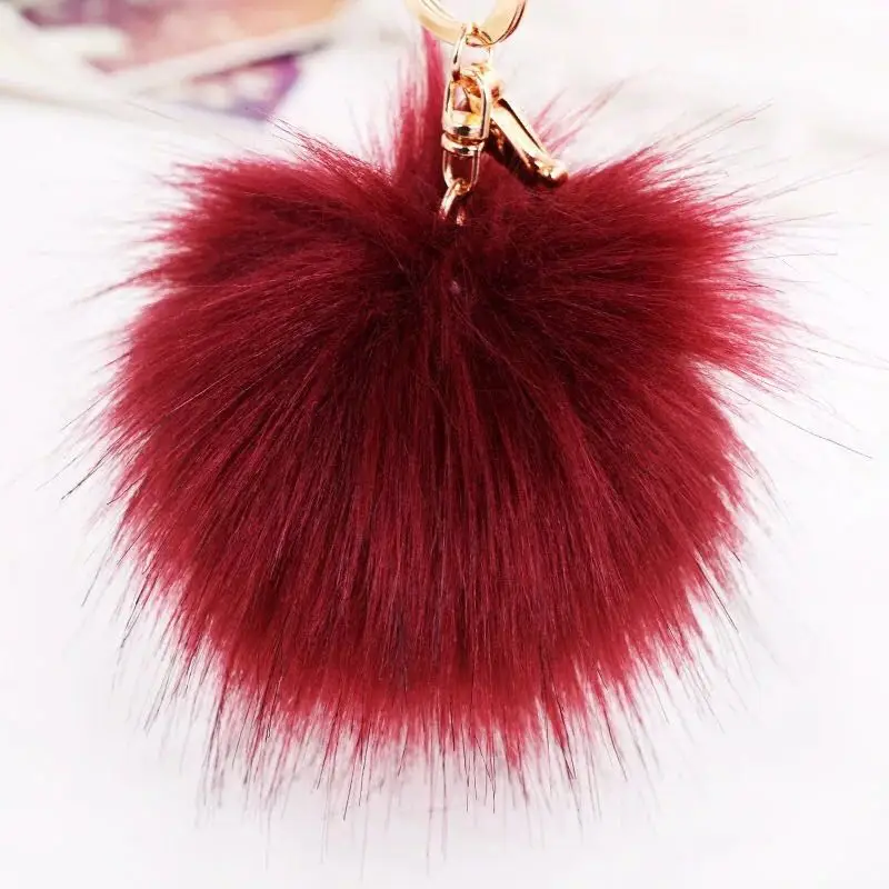 New fashion plush keychain cute sweet ornaments hairy ball key ring ...