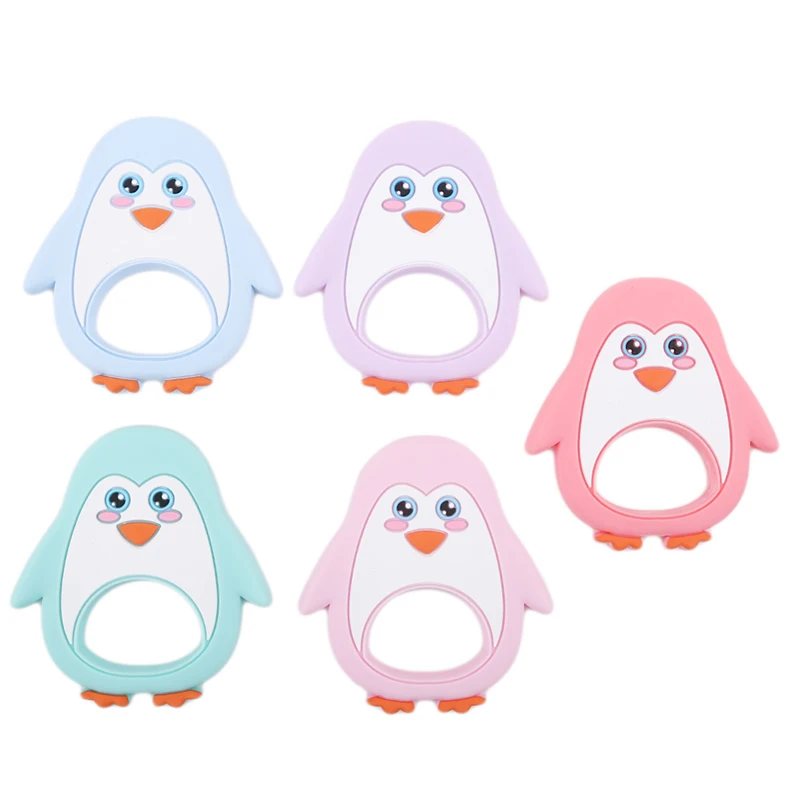 1 комплект Пингвин Прорезыватель Детские игрушки, Силиконовые Прорезыватели DIY соску цепи Детские Прорезыватели для зубов еда без